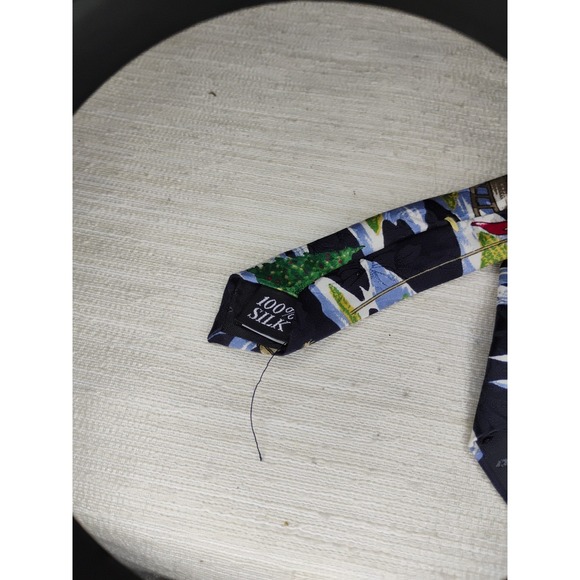 Oscar de la Renta Couture Silk Necktie Mens Santa Golf Vtg USA Made Christmas - Picture 5 of 6